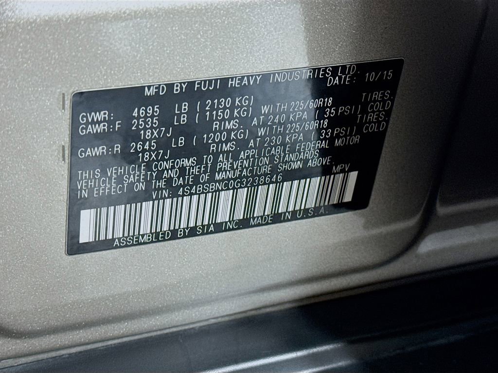 Used 2016 Subaru Outback 2.5i Limited image 41