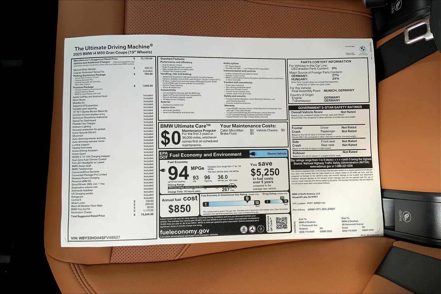 New 2025 BMW i4 M50 w/ Premium Package image 18