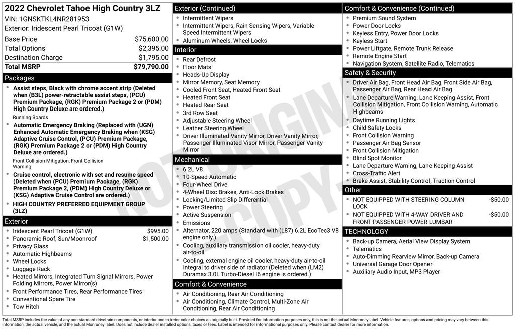 Used 2022 Chevrolet Tahoe High Country image 55