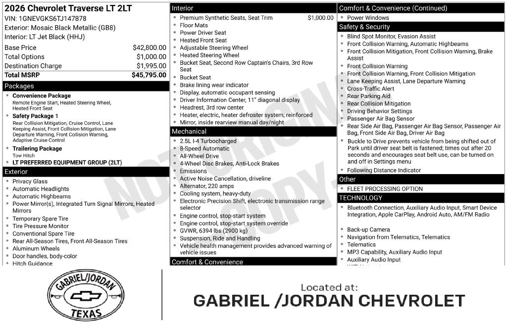 Used 2026 Chevrolet Traverse LT