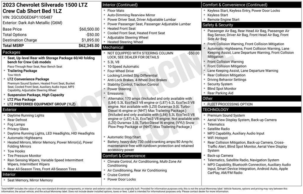 Used 2023 Chevrolet Silverado 1500 LTZ AWD/4WD image 6