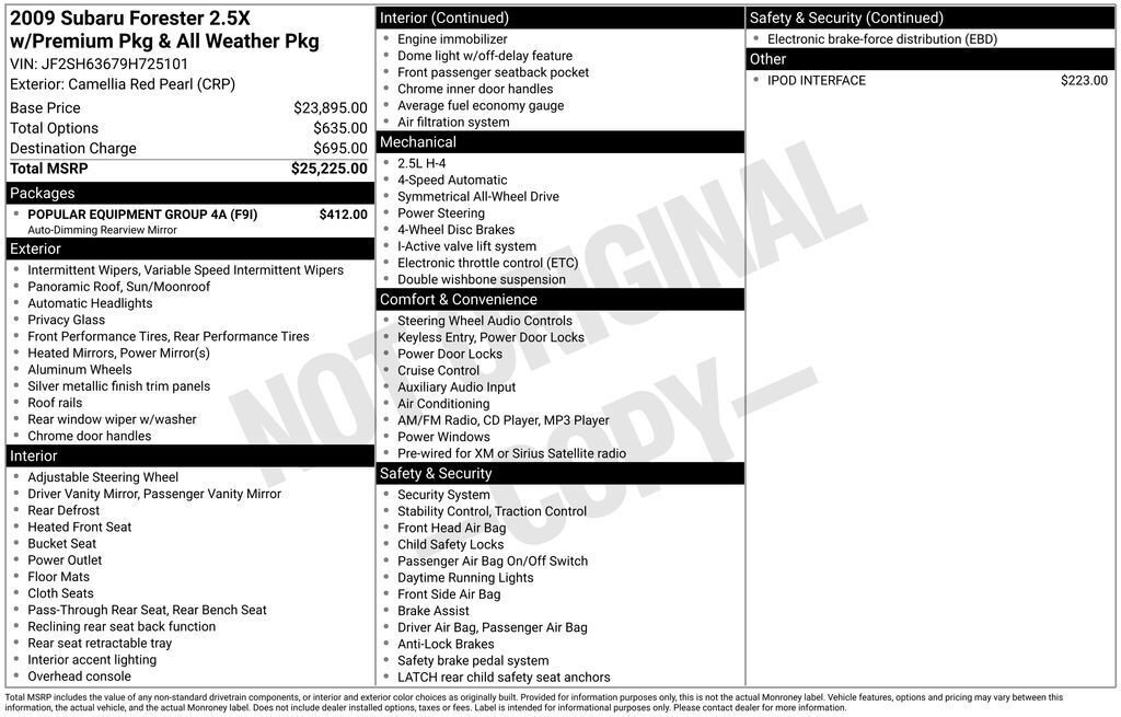 Used 2009 Subaru Forester 2.5X w/ Popular Equipment Group 4A image 30