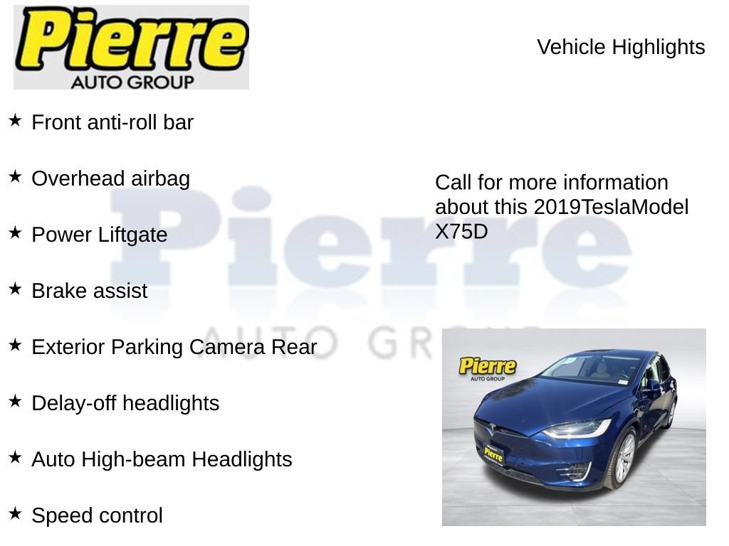 Used 2019 Tesla Model X 75D AWD/4WD image 3