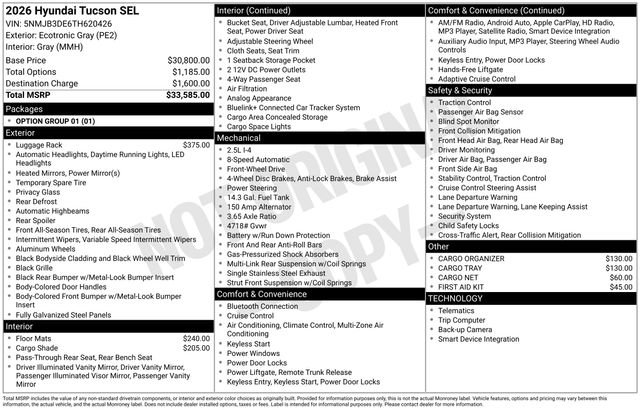 New 2026 Hyundai Tucson SEL FWD image 35