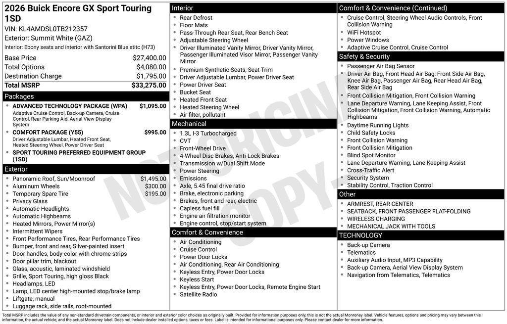 New 2026 Buick Encore GX Sport Touring w/ Advanced Technology Package FWD image 26