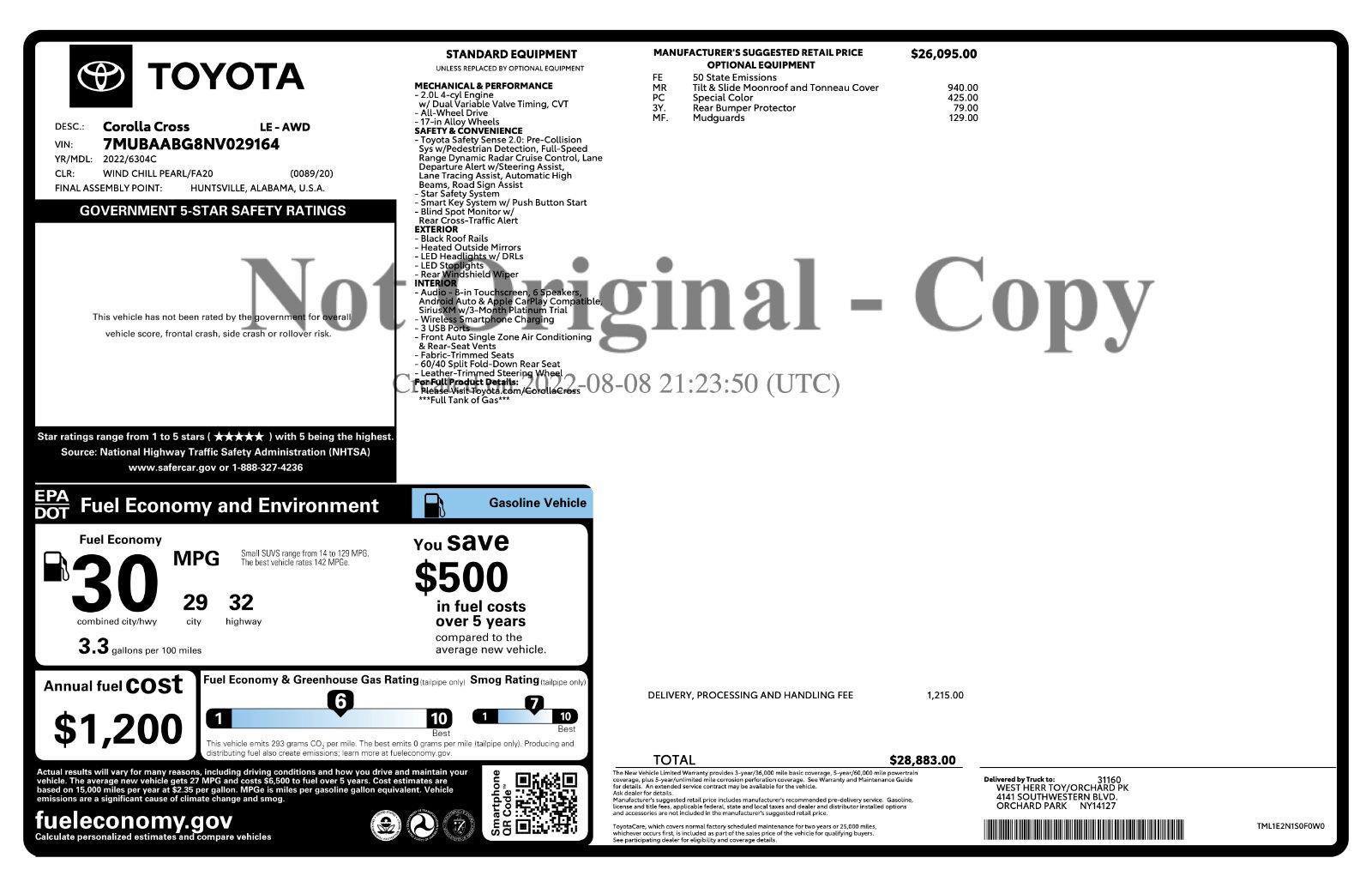 Used 2022 Toyota Corolla Cross LE w/ Moonroof Package AWD/4WD image 49