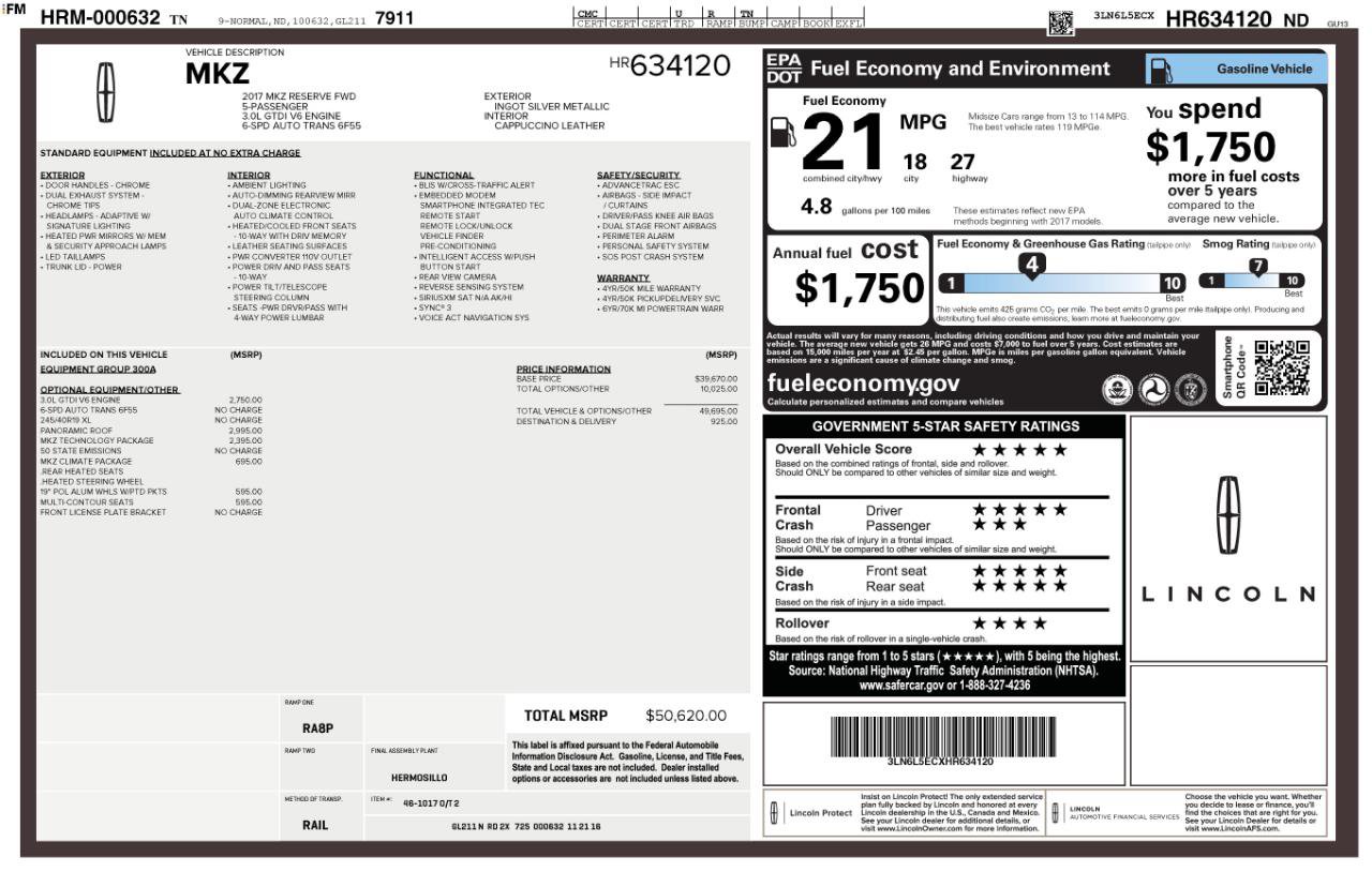 Used 2017 Lincoln MKZ Reserve w/ Technology Package image 4