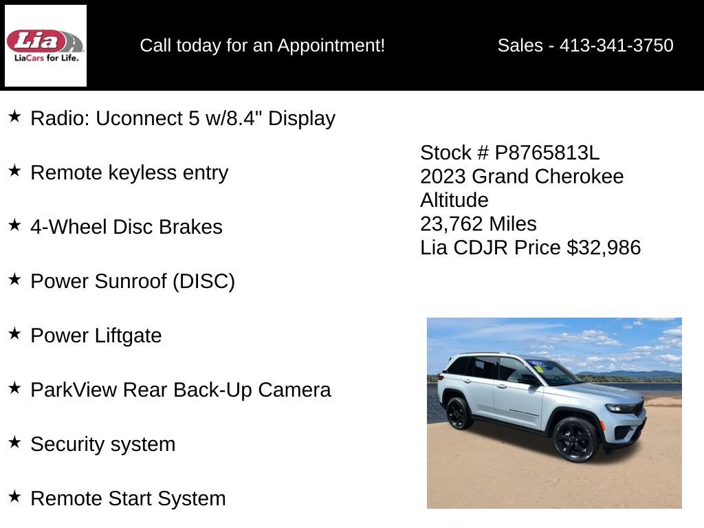 Certified 2023 Jeep Grand Cherokee Altitude AWD/4WD image 21