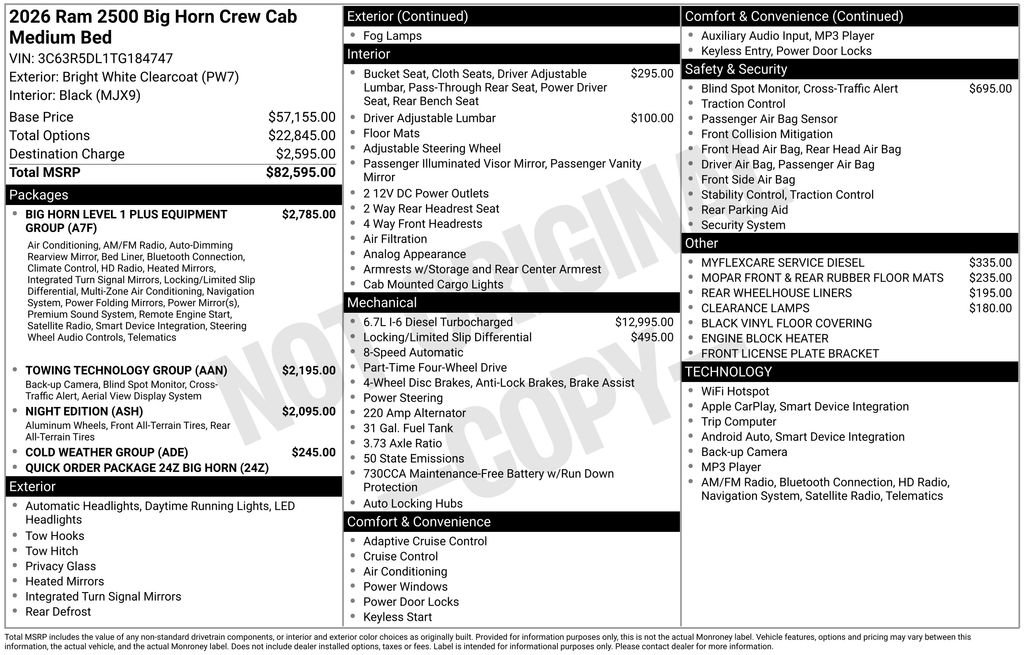 New 2026 RAM 2500 Big Horn AWD/4WD image 6
