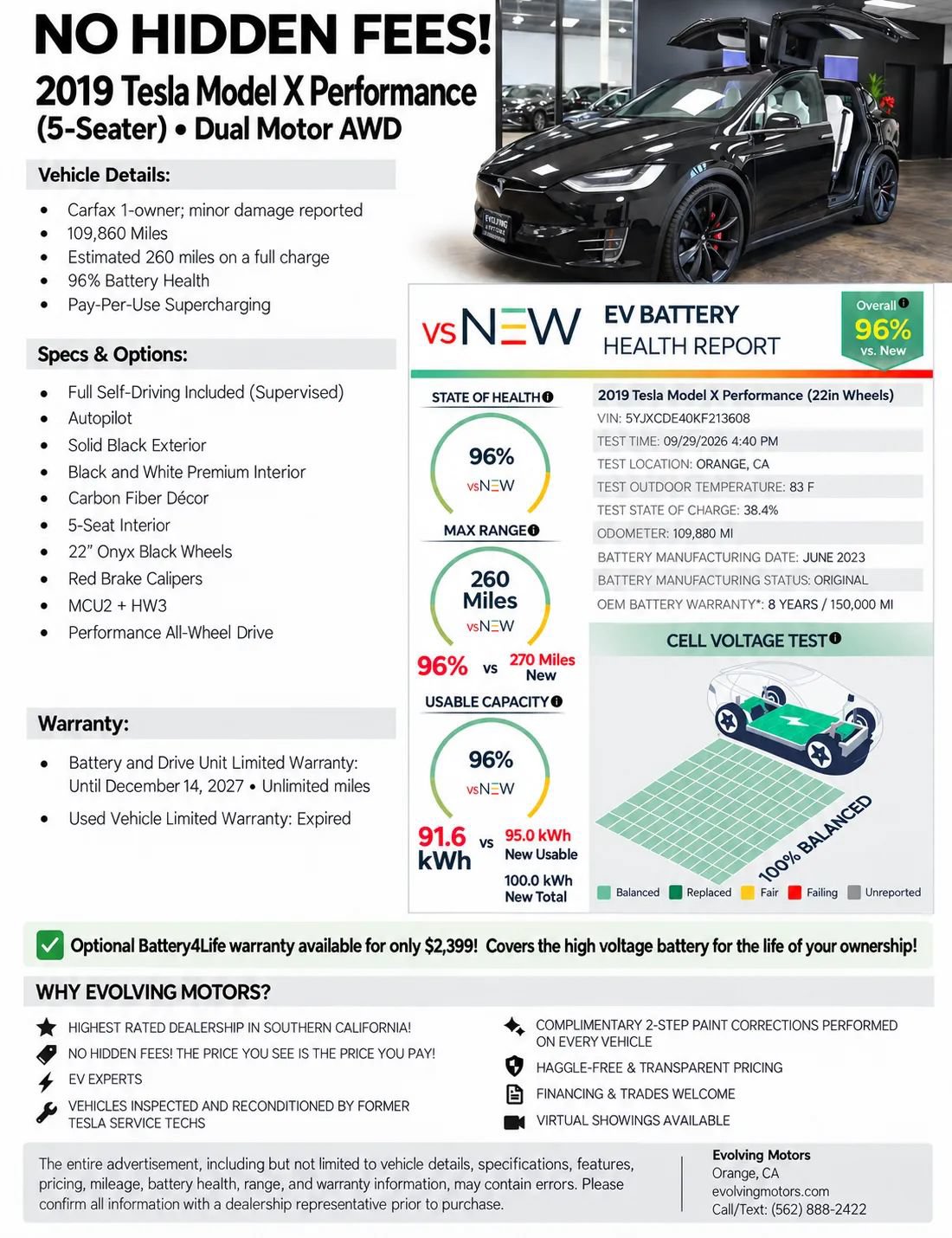 Used 2019 Tesla Model X Performance AWD/4WD image 2