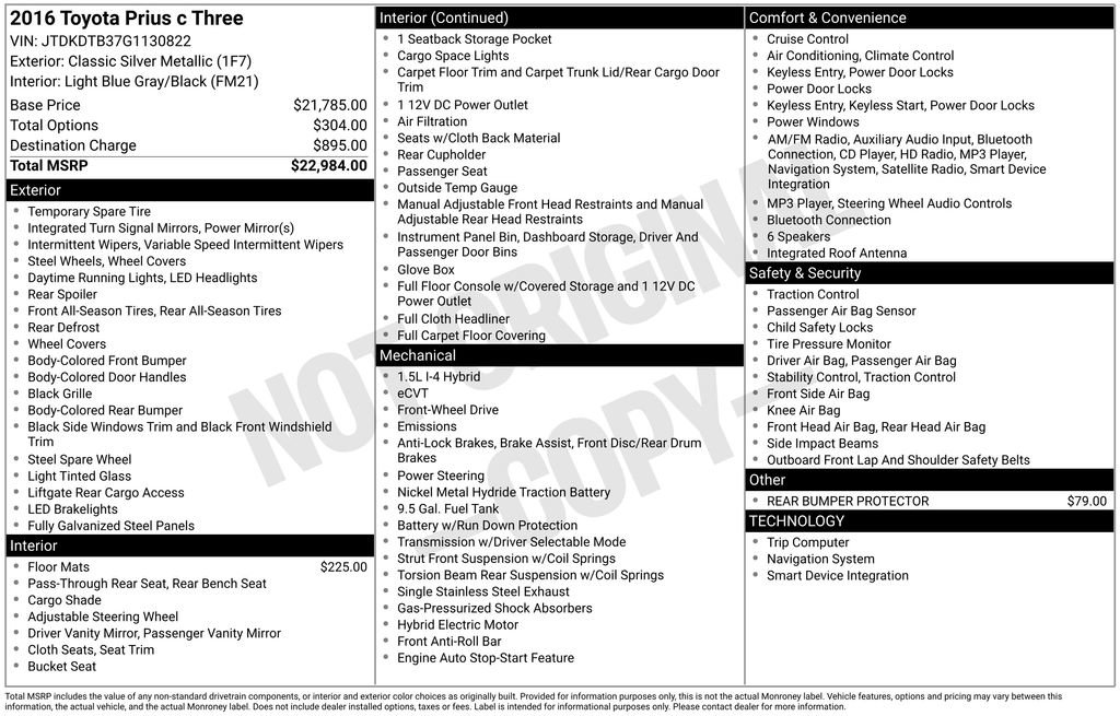 Used 2016 Toyota Prius C Three image 5