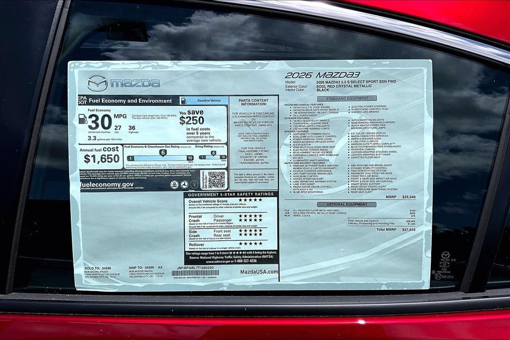 New 2026 MAZDA MAZDA3 s Sport FWD image 13