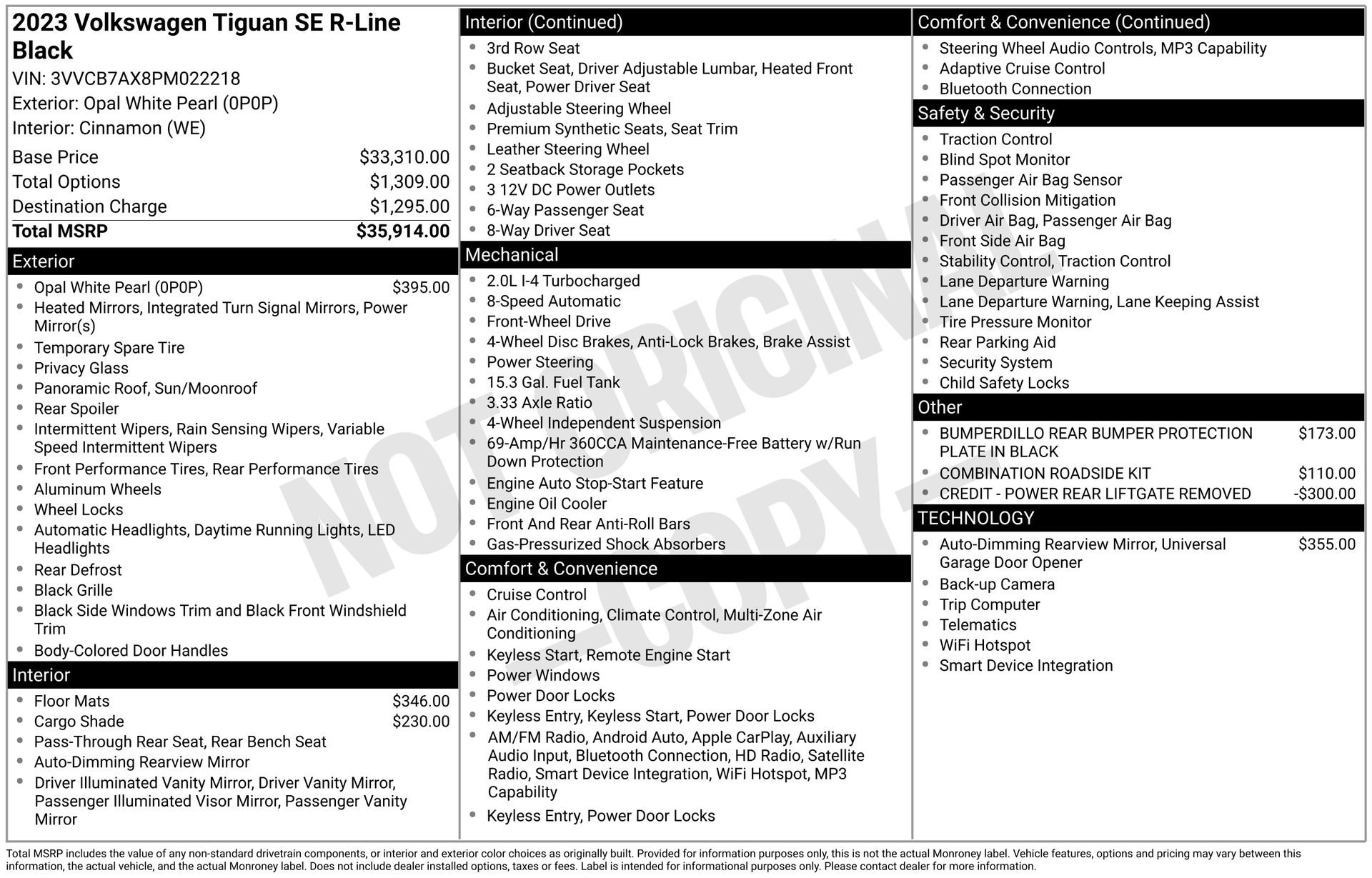 Certified 2023 Volkswagen Tiguan SE R-Line FWD image 28