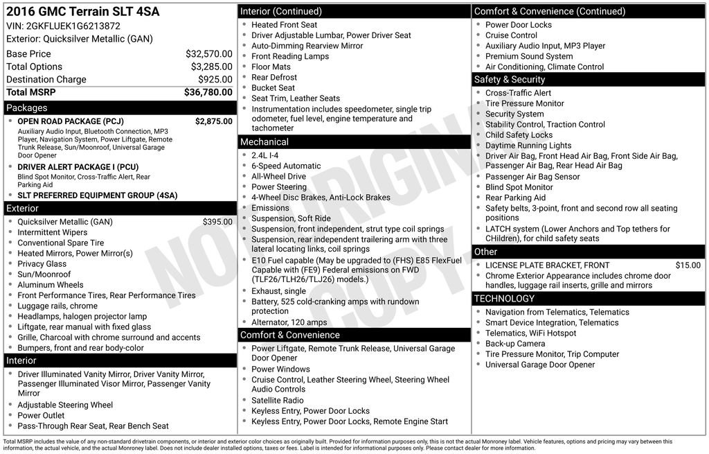 Used 2016 GMC Terrain SLT w/ Open Road Package image 6