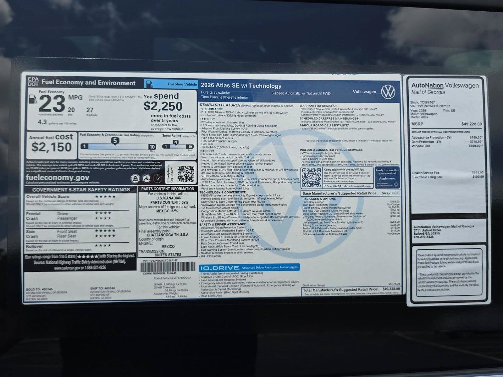 New 2026 Volkswagen Atlas SE FWD image 21