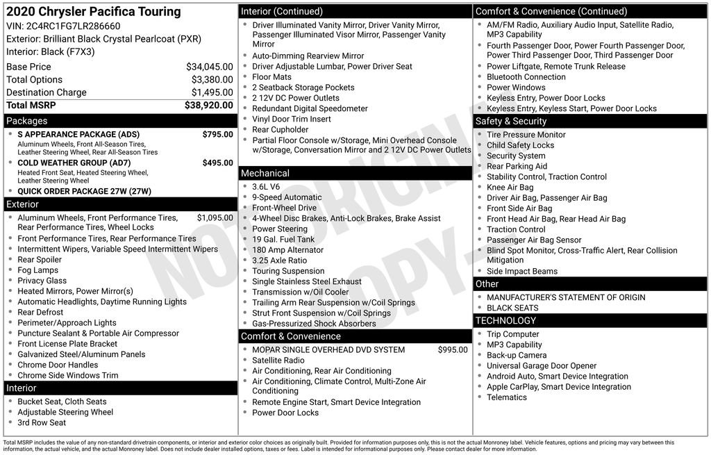 Used 2020 Chrysler Pacifica Touring w/ S Appearance Package image 6