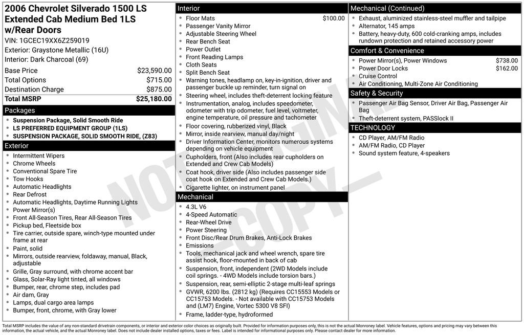 Used 2006 Chevrolet Silverado 1500 LS RWD image 4