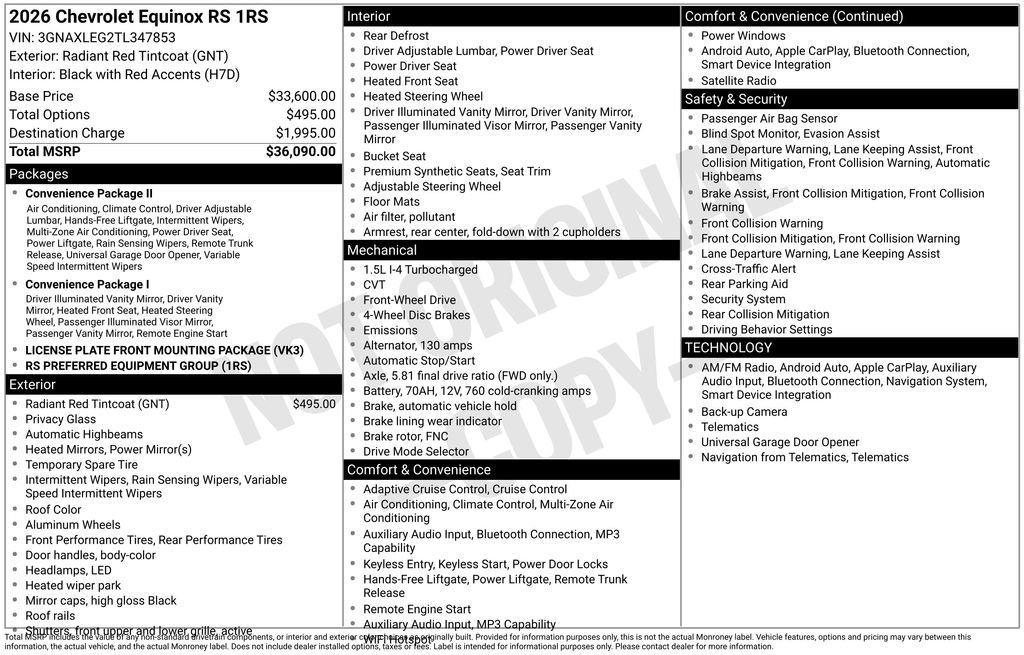 New 2026 Chevrolet Equinox RS FWD image 9