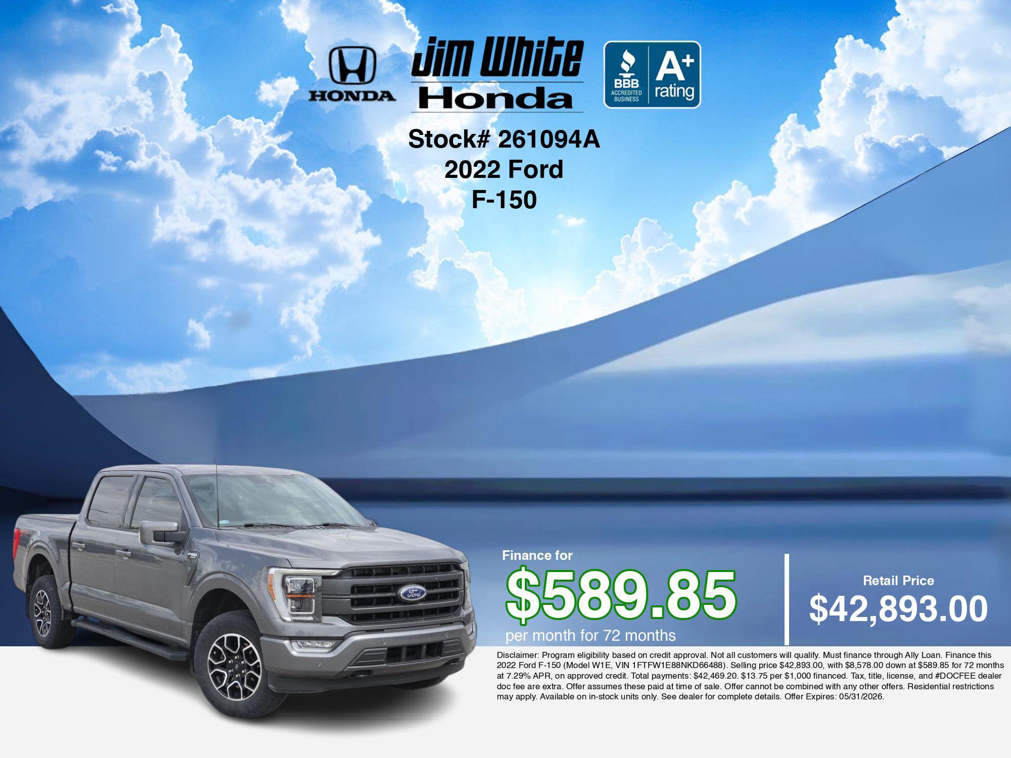 Used 2022 Ford F150 Lariat w/ Equipment Group 502A High AWD/4WD image 3