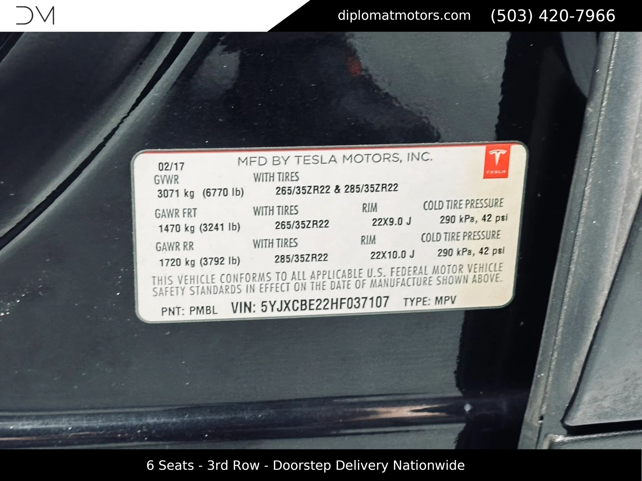 Used 2017 Tesla Model X 90D AWD/4WD image 50