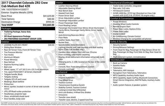 Used 2017 Chevrolet Colorado ZR2 AWD/4WD image 19