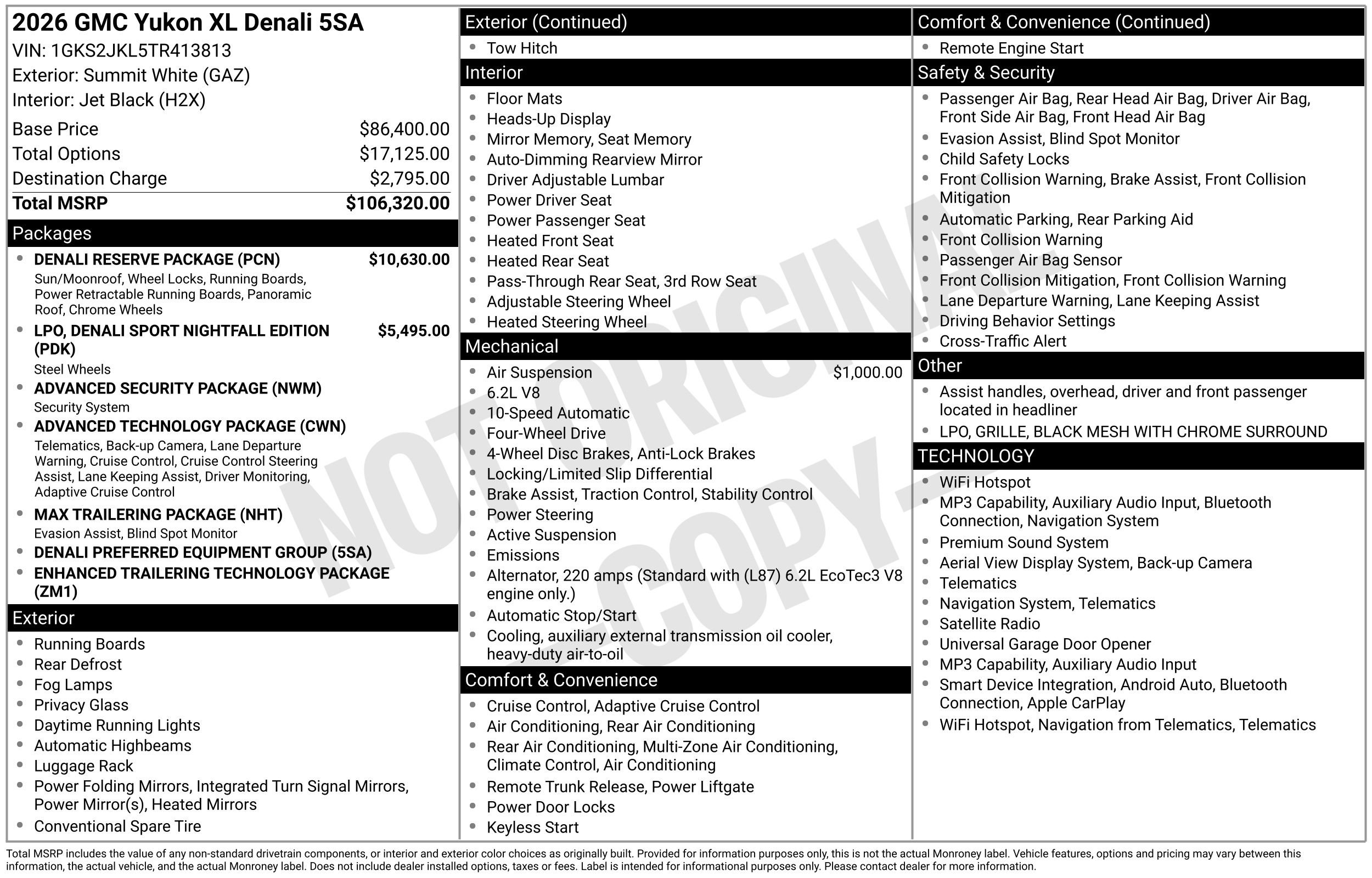 New 2026 GMC Yukon XL Denali w/ Denali Reserve Package AWD/4WD image 54