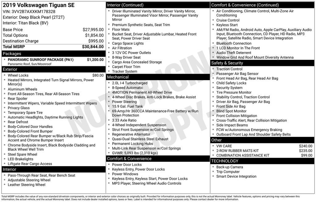 Used 2019 Volkswagen Tiguan SE w/ Panoramic Sunroof Package image 6