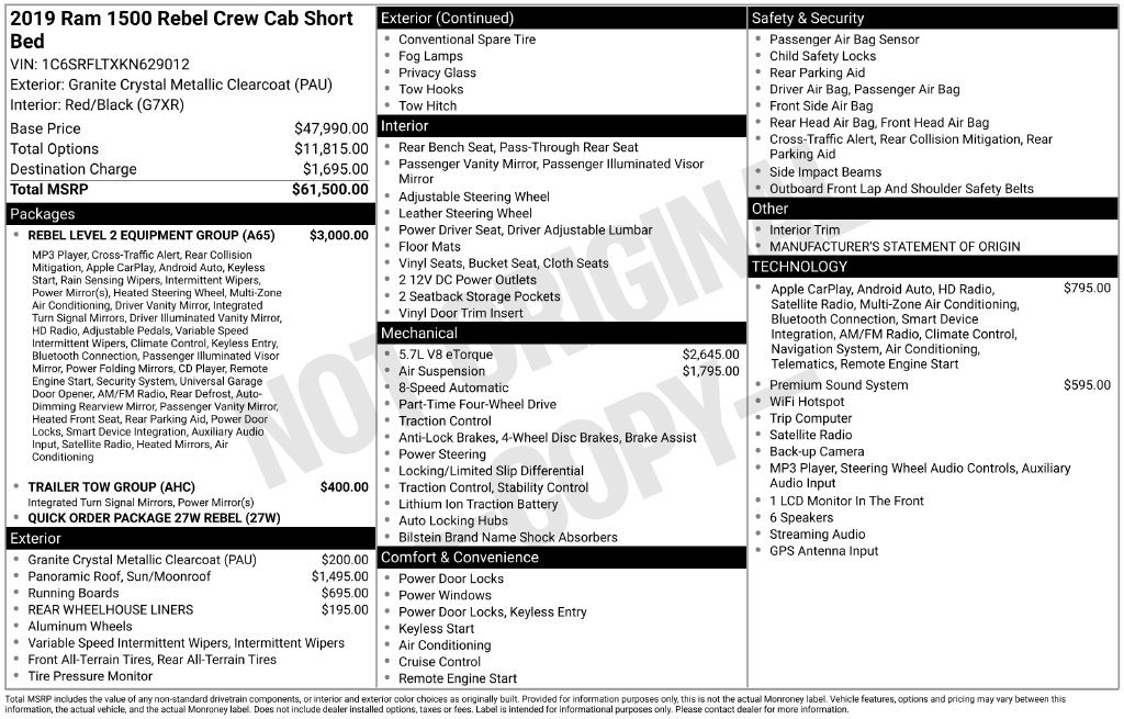 Used 2019 RAM 1500 Rebel w/ Rebel Level 2 Equipment Group AWD/4WD image 5