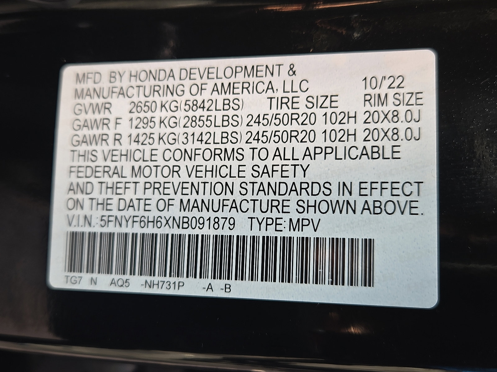 Certified 2022 Honda Pilot Touring image 28