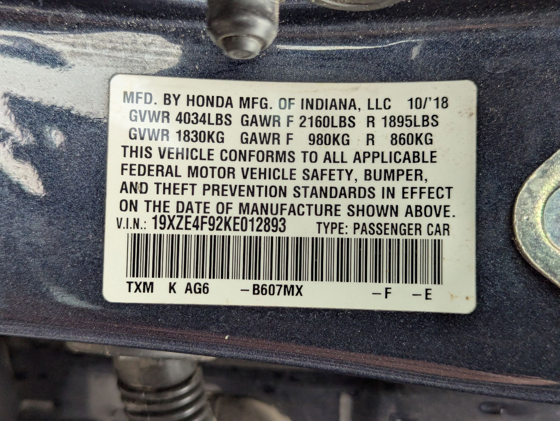 Certified 2019 Honda Insight Touring image 31