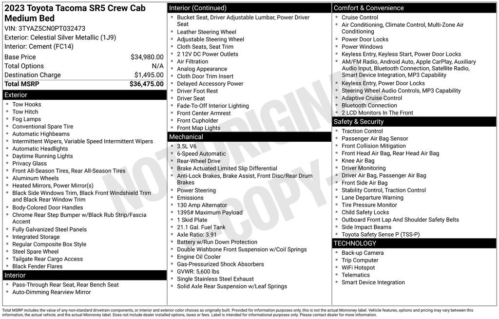 Used 2023 Toyota Tacoma SR5 image 36