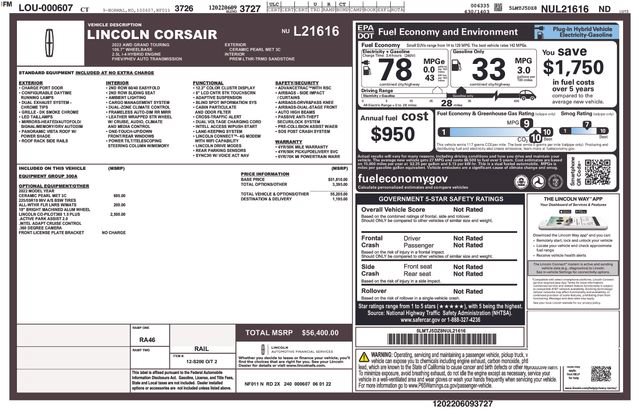 Certified 2022 Lincoln Corsair Grand Touring AWD/4WD image 31