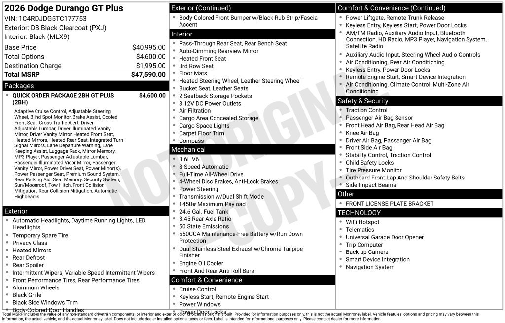 New 2026 Dodge Durango GT AWD/4WD image 6