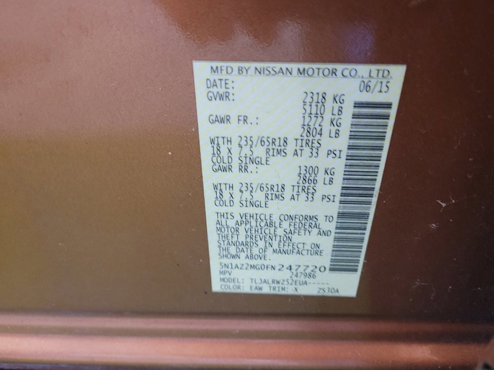 Used 2015 Nissan Murano SL w/ Cargo Package w/Cover image 33