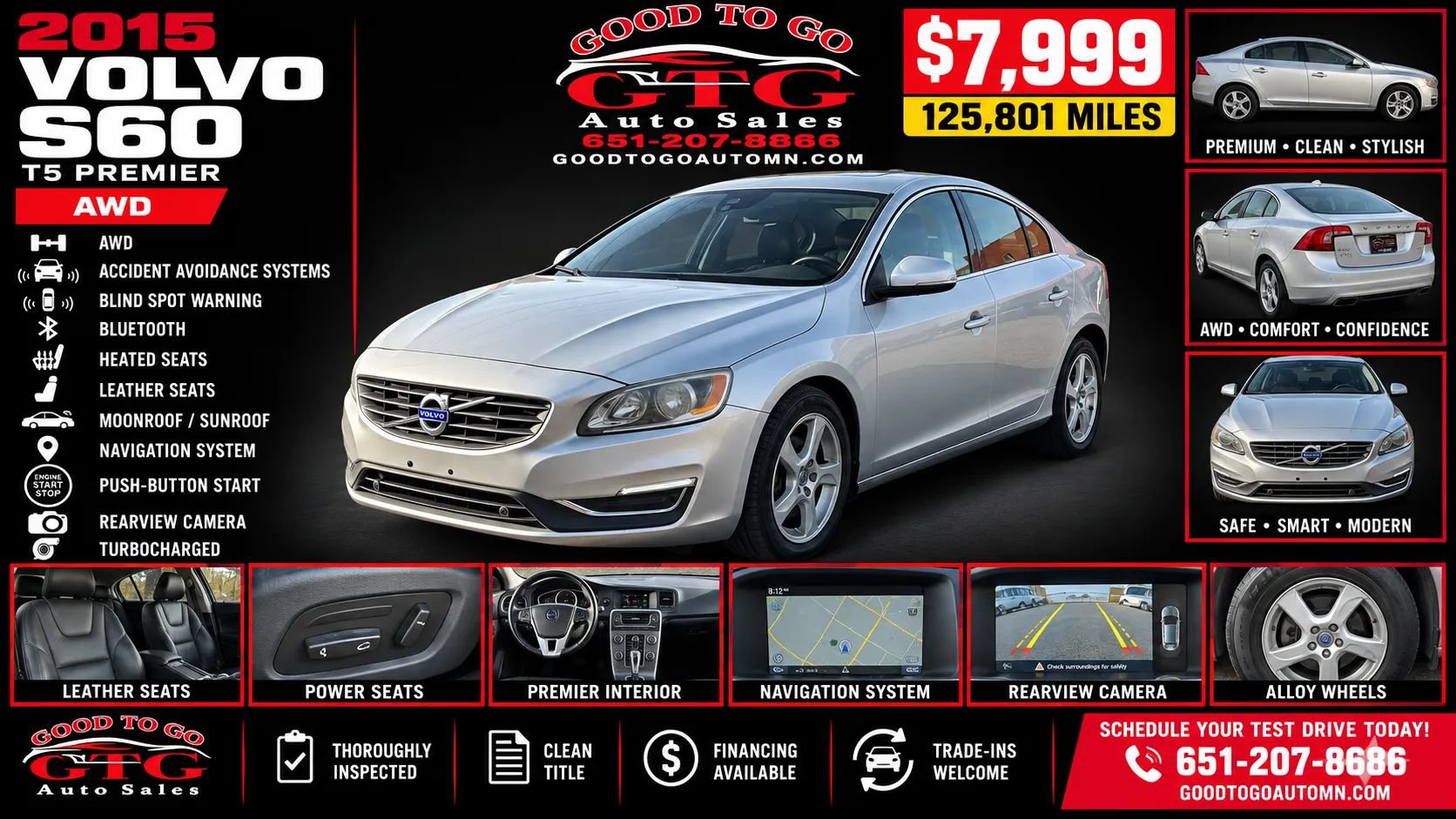 Used 2015 Volvo S60 T5 Premier w/ Convenience Package AWD/4WD image 1