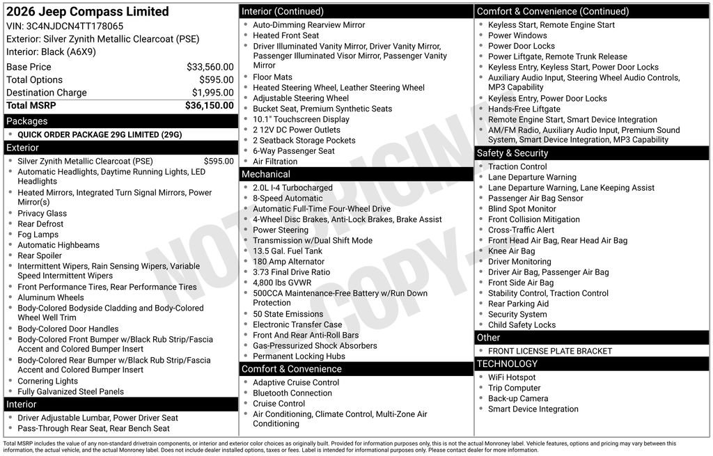 Used 2026 Jeep Compass Limited AWD/4WD image 42