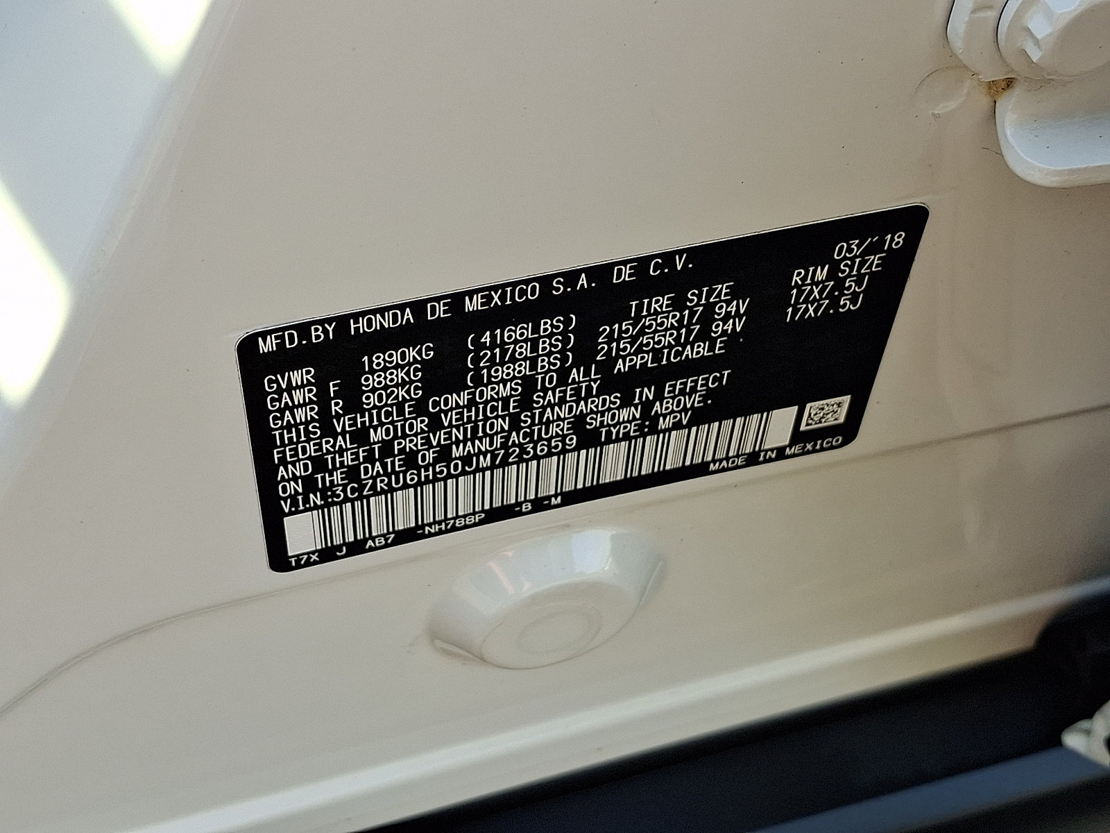 Certified 2018 Honda HR-V EX image 28