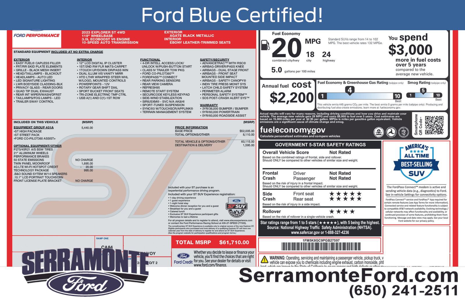 Certified 2023 Ford Explorer ST w/ Equipment Group 401A AWD/4WD image 20