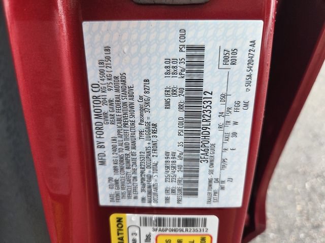 Certified 2020 Ford Fusion SE w/ Equipment Group 151A FWD image 21
