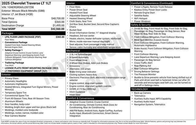New 2025 Chevrolet Traverse LT w/ LPO, Floor Liner Package video 2