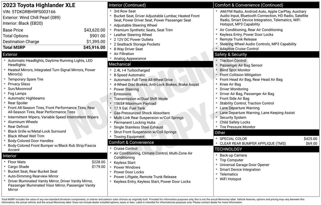 Used 2023 Toyota Highlander XLE AWD/4WD image 7