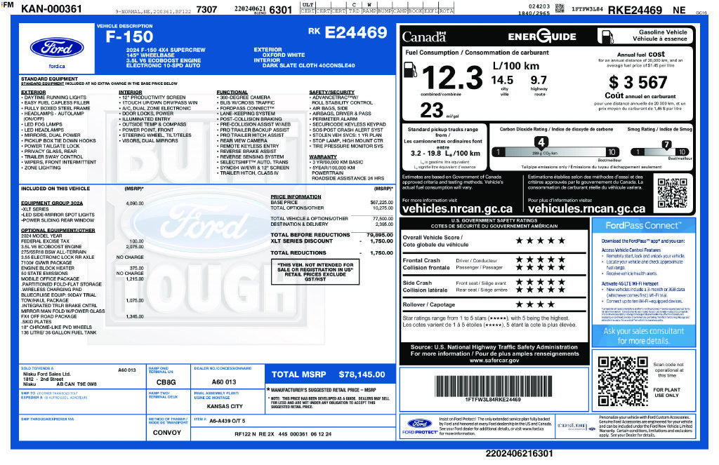 Used 2024 Ford F150 XLT w/ Equipment Group 302A MID AWD/4WD image 32
