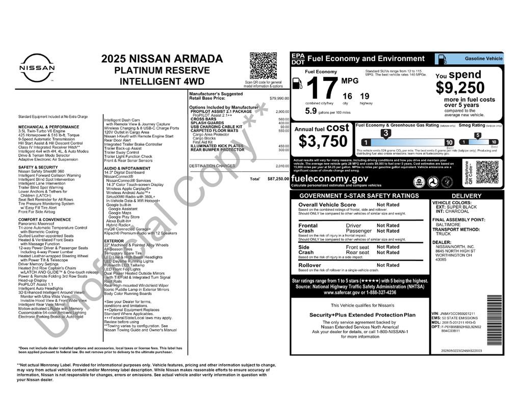 Used 2025 Nissan Armada Platinum Reserve AWD/4WD image 3
