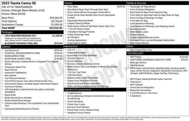 Certified 2023 Toyota Camry SE w/ Cold Weather Package AWD/4WD image 33