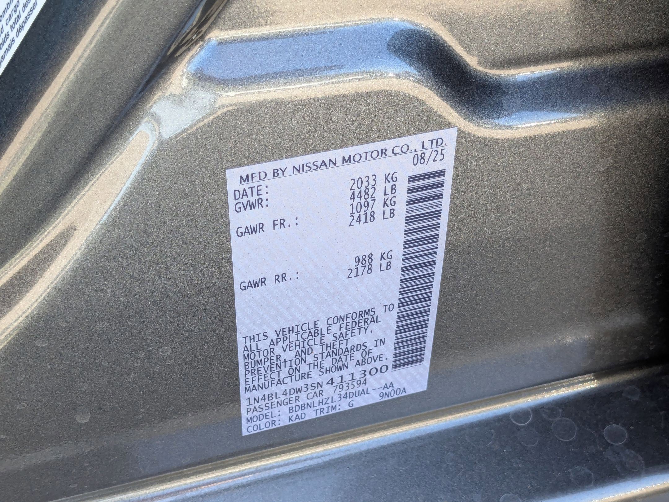 New 2025 Nissan Altima 2.5 SV w/ SV Special Edition Package image 17