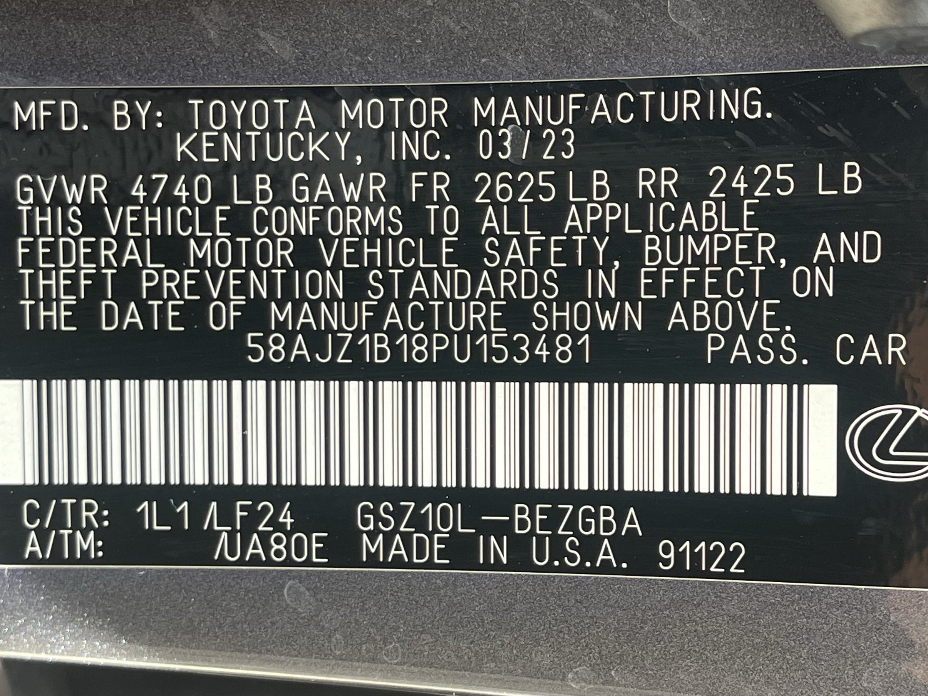 Used 2023 Lexus ES 350 F Sport w/ Accessory Package (Z2) FWD image 30