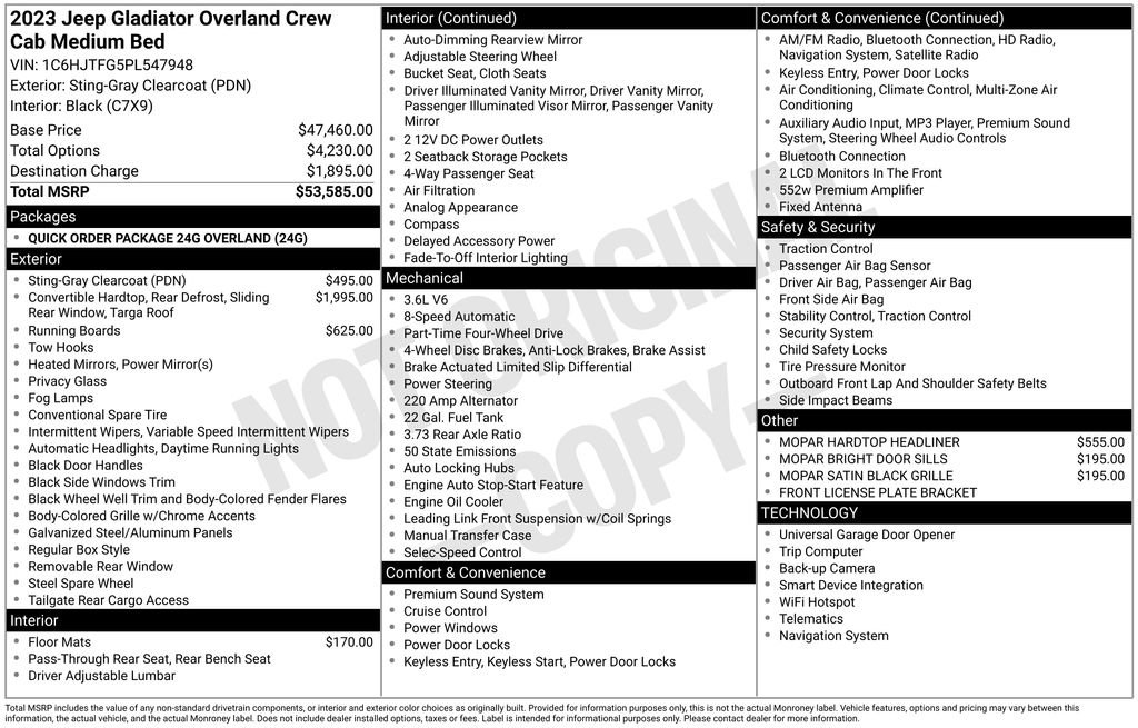 Used 2023 Jeep Gladiator Overland image 53