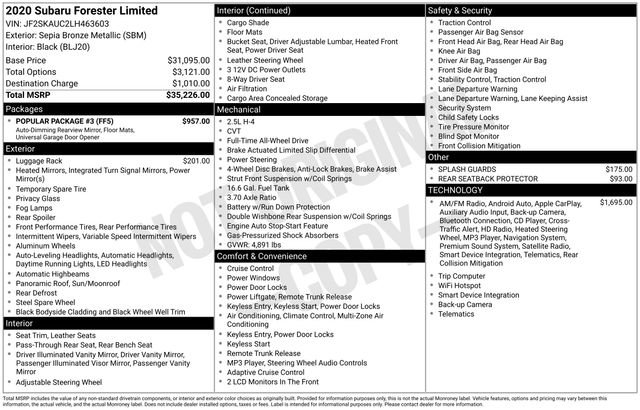 Used 2020 Subaru Forester Limited w/ Popular Package #3 image 37