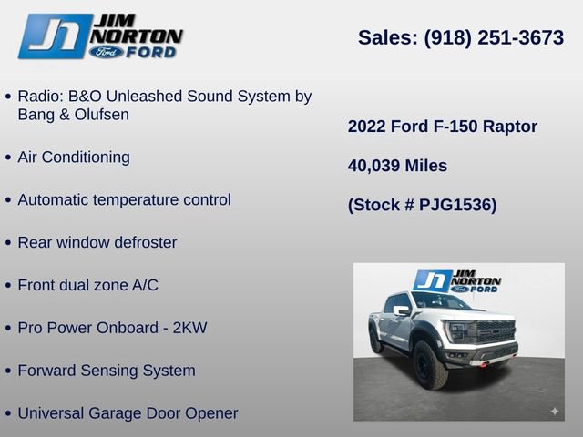 Used 2022 Ford F150 Raptor w/ Equipment Group 801A High image 17