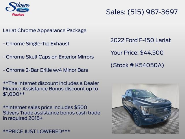 Certified 2022 Ford F150 Lariat w/ Equipment Group 502A High image 27